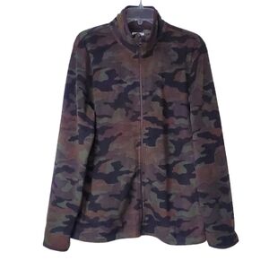 Camouflage Fleece Sweatshirt Full Zip Size Medium